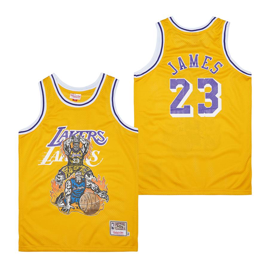 Men Los Angeles Lakers #23 James Yellow 2022 Nike Game NBA Jerseys style 3->more jerseys->MLB Jersey